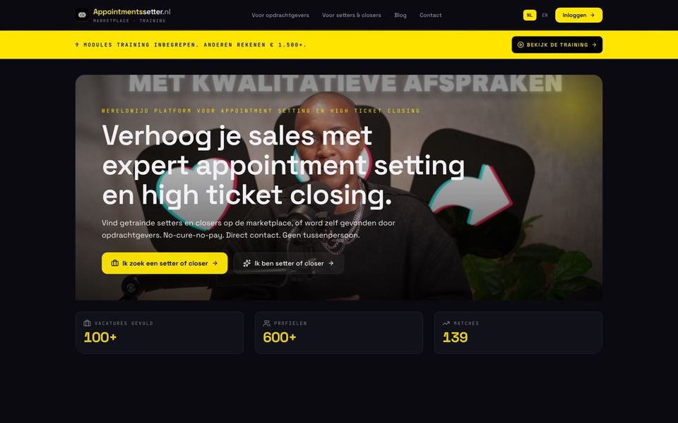 Website van Appointmentssetter.nl